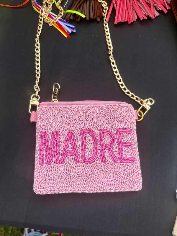 Madre Beaded Pink Coin purse